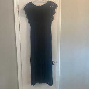 L Love Black Lace Maxi Dress